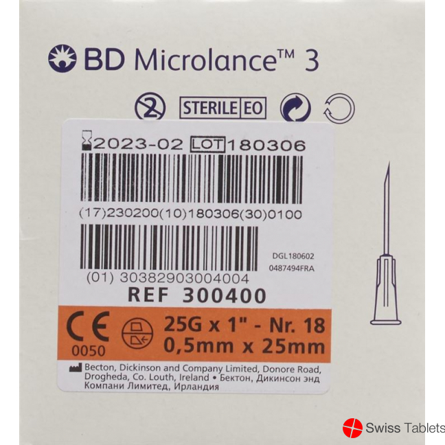 BD Microlance 3 Injektionskanülen 0.5mm x 25mm Orange 100 Stück buy online