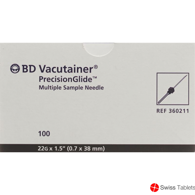 Vacutainer Kanüle 22g 0.7x38mm Schwarz 100 Stück buy online