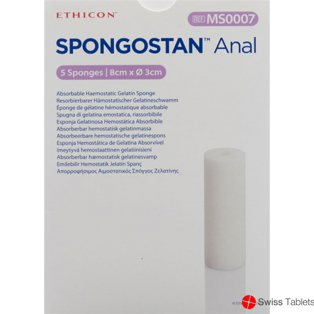 Spongostan Anal Resorbierbarer Hämostatischer Gelatineschwamm 8x3cm 5 Stück buy online