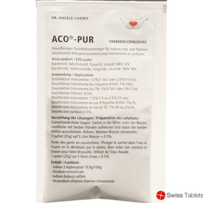 Aco Pur Instrumentendesinfektion Pulver Beutel 25g buy online
