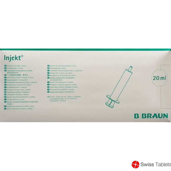 Braun Injektionsspritze 20ml Luer 2-teilig Exzentrisch 100 Stück buy online