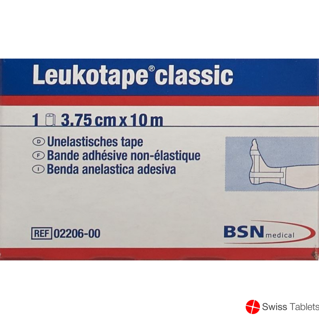 Leukotape Classic unelastische Klebebinde 10m x 3.75cm Weiss buy online