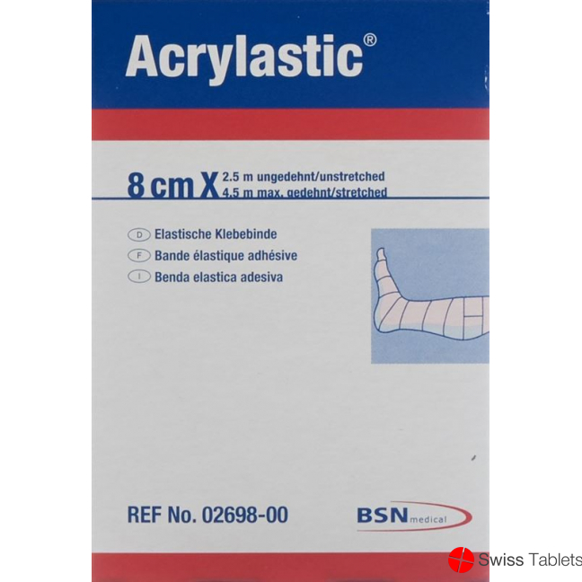 Acrylastic Elastische Klebebinde 2.5m x 8cm buy online