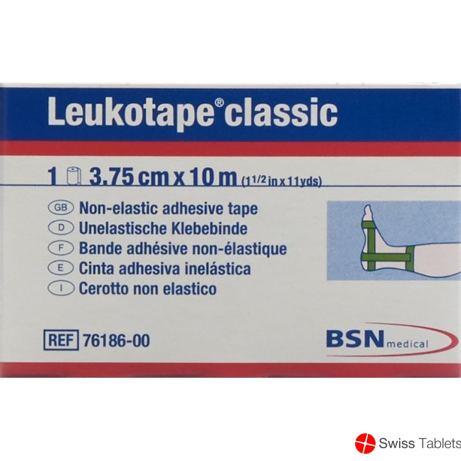 Leukotape Classic unelastische Klebebinde 10m x 3.75cm Grün buy online