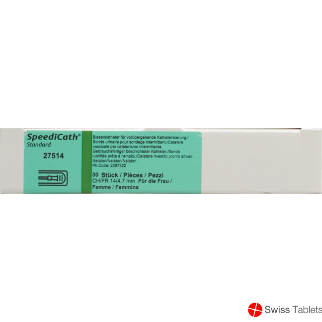 SpeediCath Nelaton Frauen Einmalkatheter Grün 4.7/14mm 20cm lang 30 Stück buy online