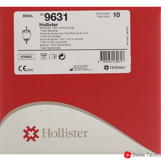 Hollister Urin Beinbeutel 800ml 10cm Abl Steril 10 X buy online