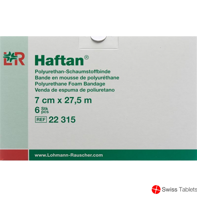 Haftan Polyurethan-Schaumstoffbinden 27.5mx7cm Rolle 6 Stück buy online