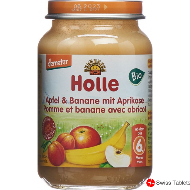 Holle Apple, Banana, Apricot after the 6th month Organic 190g buy online