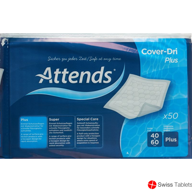 Attends Cover Dri Unterl Plus 40x60cm Beutel 50 Stück buy online