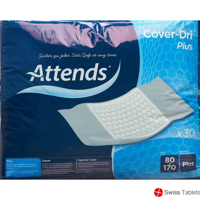 Attends Cover Dri Unterl Plus 80x170cm Beutel 30 Stück buy online
