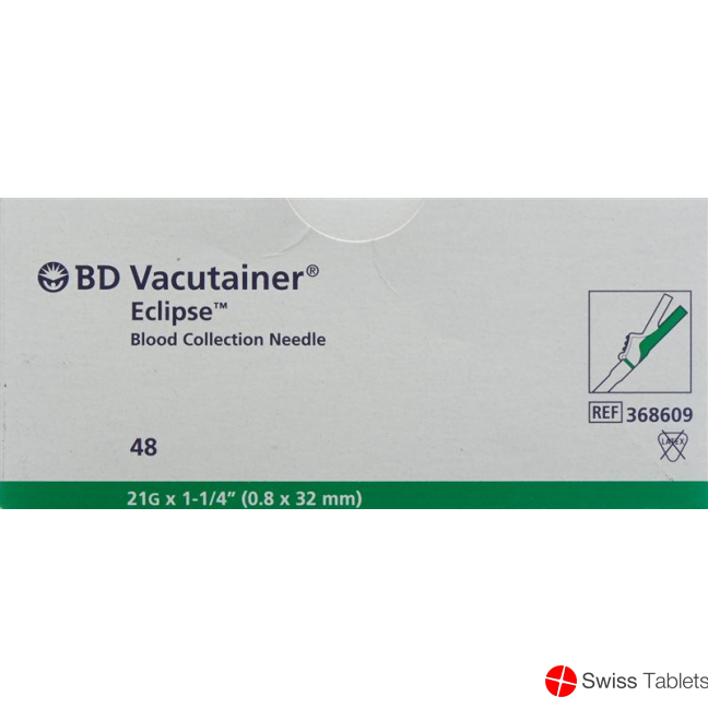 Vacutainer Eclipse Kanüle 21g 0.8x32mm Grün 48 Stück buy online