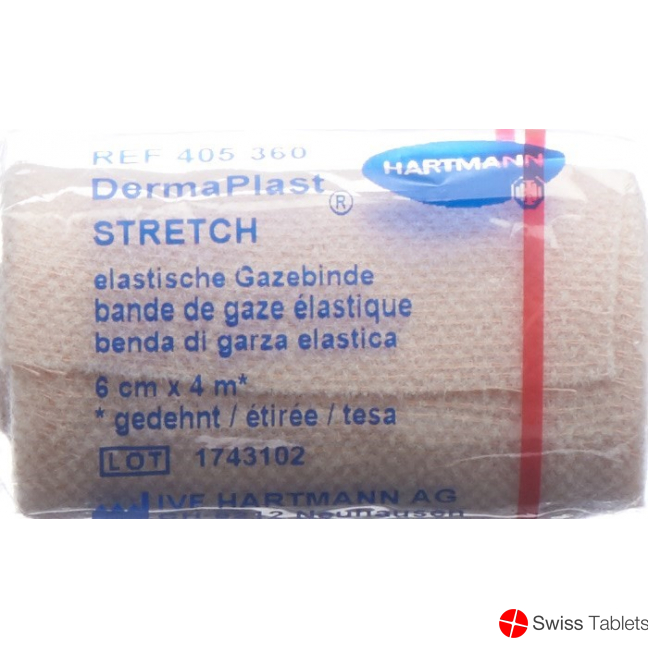 Dermaplast Stretch Gazebinde Hautfarbig 6cmx4m buy online