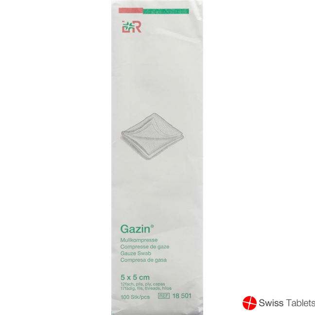 Gazin Faltkompressen 5x5cm 12-fach Unsteril 100 Stück buy online