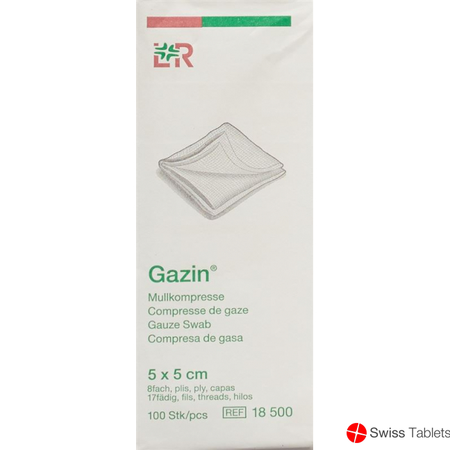 Flawa Gazin Faltkompressen 5x5cm 8-fach Unsteril 100 Stück buy online
