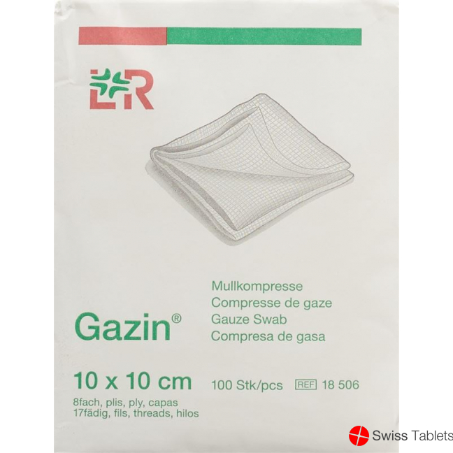 Flawa Gazin Faltkompressen 10x10cm 8-fach Unsteril 100 Stück buy online