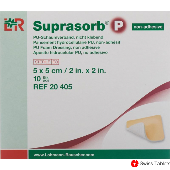 Suprasorb P Schaumverband 5x5cm non Adhesiv 10 Stück buy online