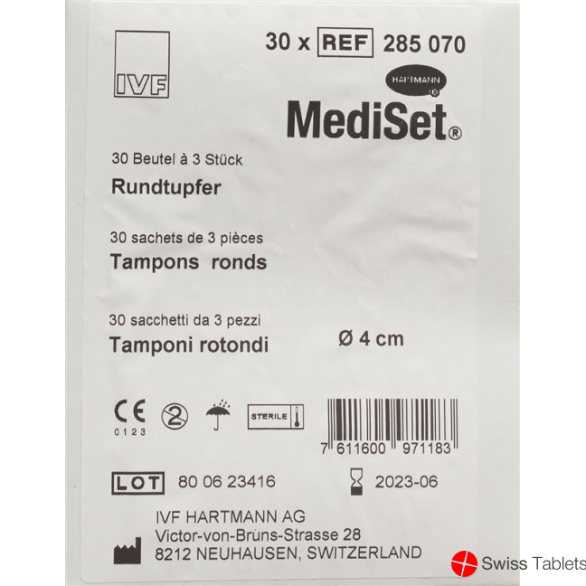 Mediset IVF Rundtupfer 4cm Steril 30 Beutel 3 Stück buy online