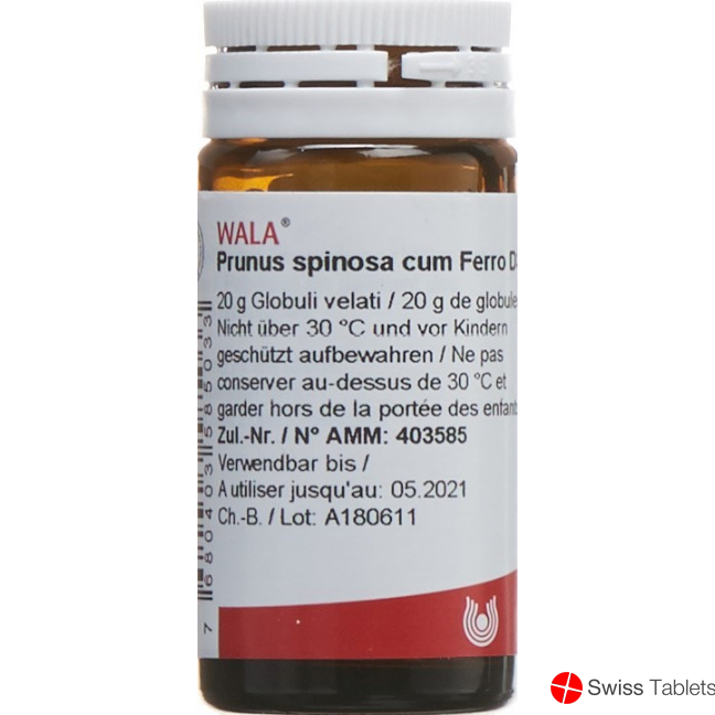 Wala Prunus Spinosa Ferm C Ferro Globuli D 3 Flasche 20g buy online