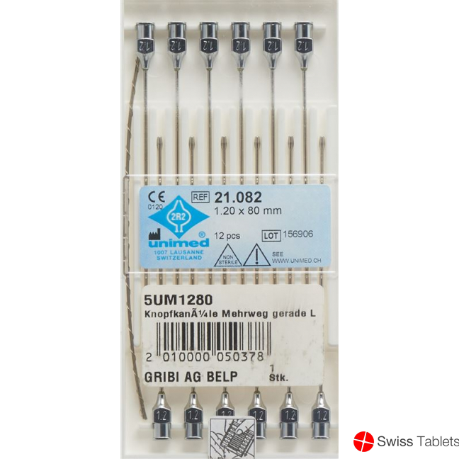 Unimed Knopfkanüle 1.2x80mm Luer Lock 12 Stück buy online