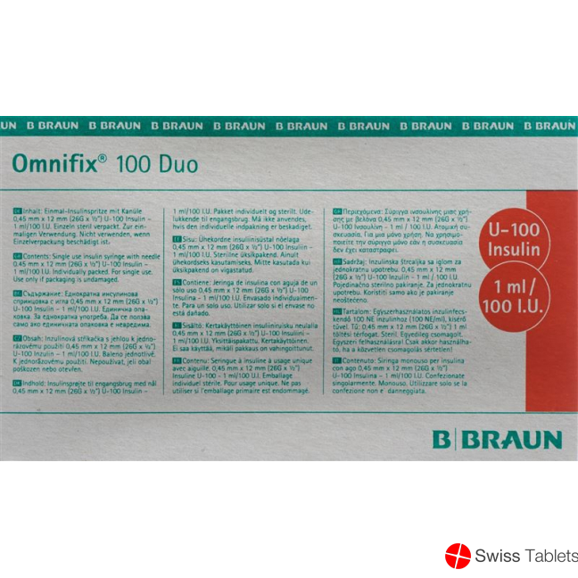 Omnifix Insulin 1ml Duo mit Kanüle G26 100 Stück buy online