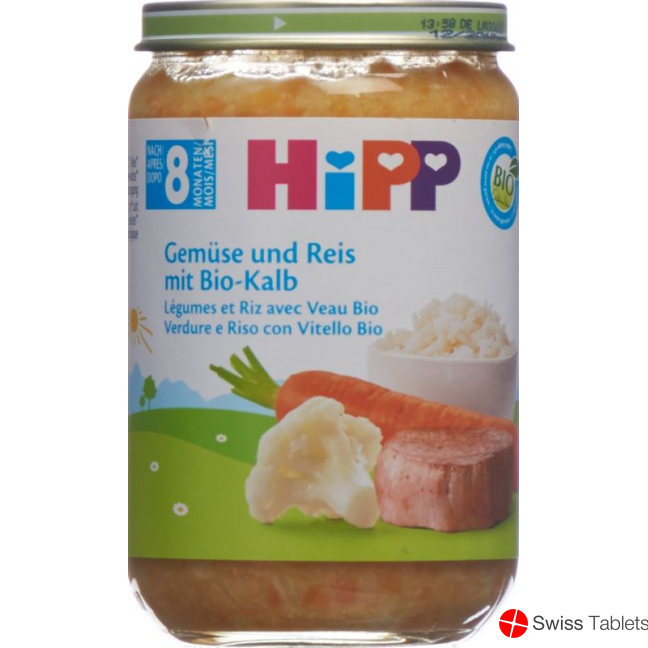 Hipp Gemüse U Reis M Kalbfleisch 8m Bio Glas 220 buy online