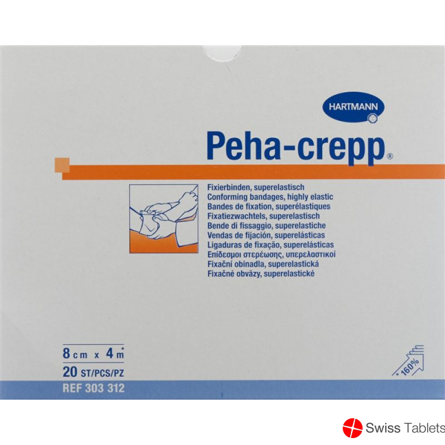 Peha Crepp S Kreppbinde 4mx8cm Weiss 20 Stück buy online