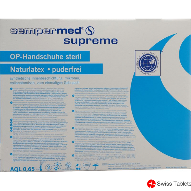 Sempermed Supreme surgical gloves 7.5 sterile 50 pairs buy online