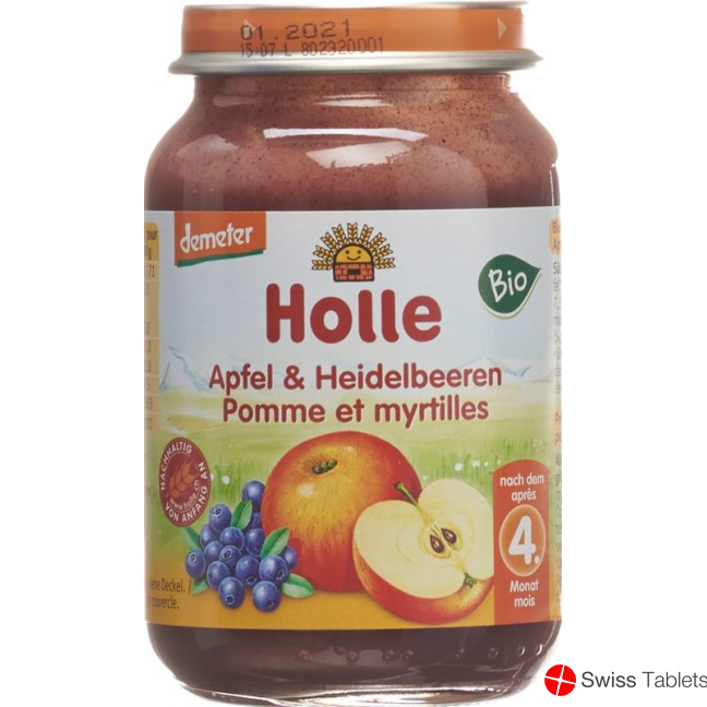 Holle Apple & Blueberries from the 4 month Organic 190g buy online