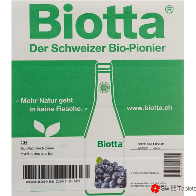 Biotta Bio Wald-Heidelbeere 6 Flasche 5dl buy online