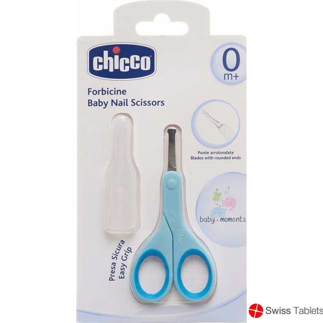 Chicco baby scissors with protective cap light blue buy online