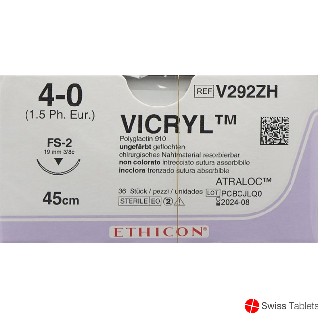 Vicryl 45cm Ungefaerbt 4-0 Fs-2 36 Stück buy online
