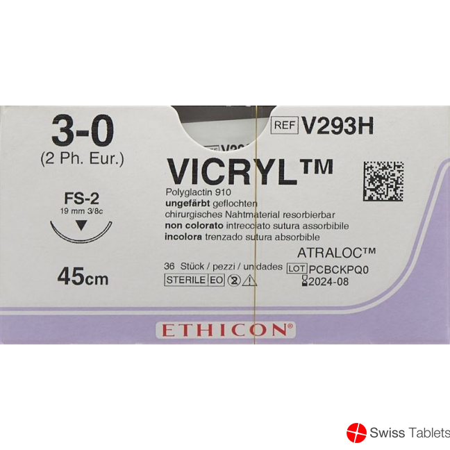Vicryl 45cm Ungefaerbt 3-0 Fs-2 36 Stück buy online