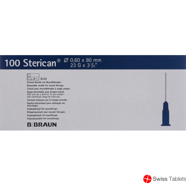 Sterican Nadel 23g 0.60x80mm Blau Luer 100 Stück buy online