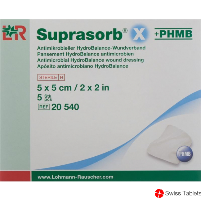 Suprasorb X + Phmb Wundverband Hydrobalance 5x5cm Steril 5 Stück buy online