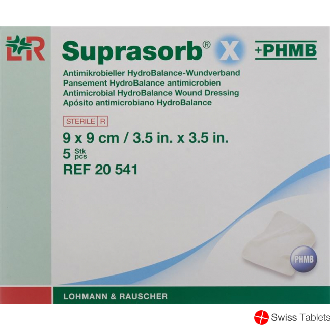 Suprasorb X + Phmb Wundverband Hydrobalance 9x9cm Steril 5 Stück buy online