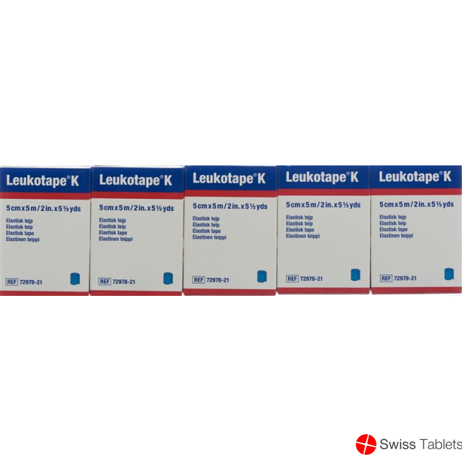 Leukotape K elastischer Klebeverband 5m x 5cm Blau 5 Stück buy online