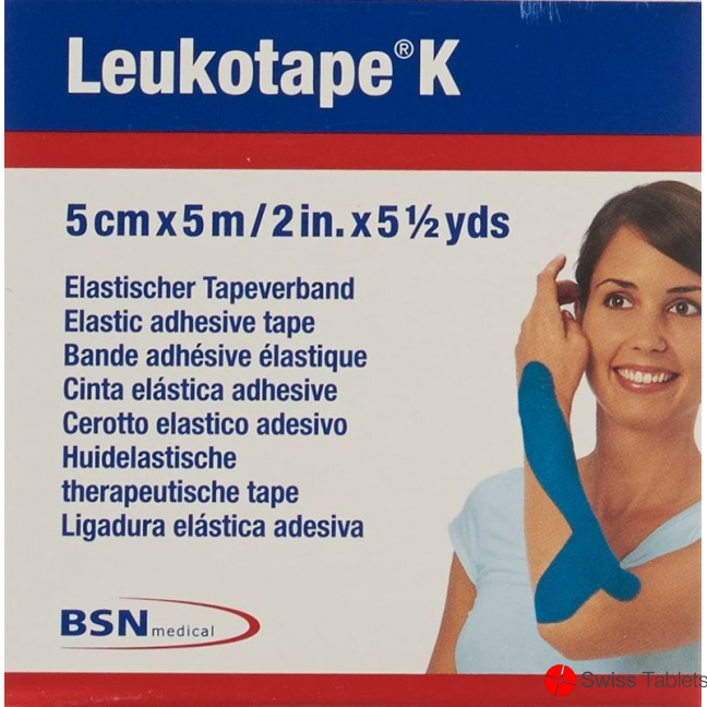 Leukotape K elastischer Tapeverband 5m x 5cm Blau buy online