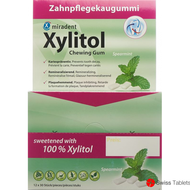 Miradent Xylitol Zahnpflege Kaugummi Spea 12x 30 Stück buy online