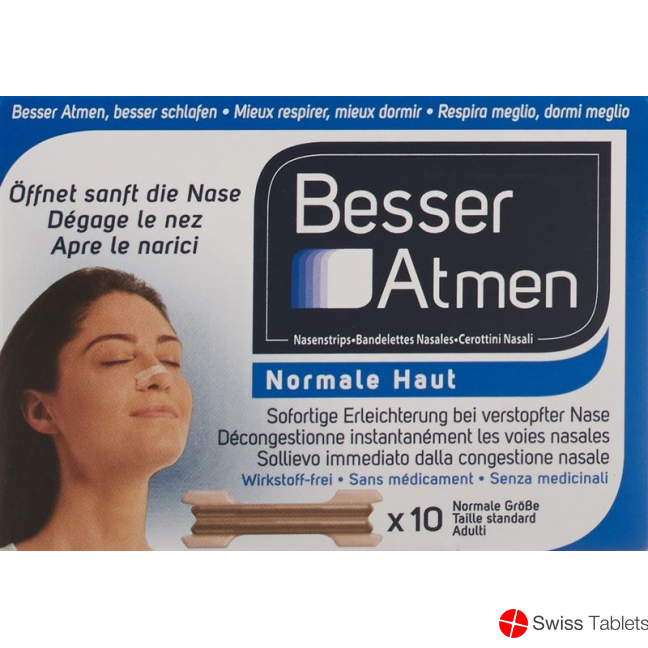 Besser Atmen Nose Strips Beige Normal 10 pieces buy online