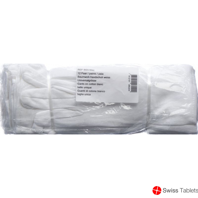 Salzmann cotton gloves white one size 12 pairs buy online
