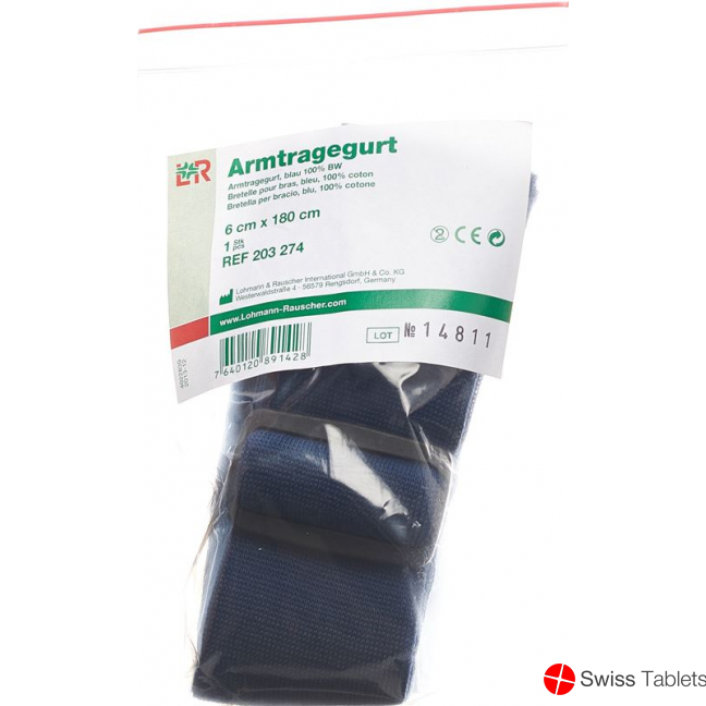Tobler arm strap 6cmx180cm blue buy online