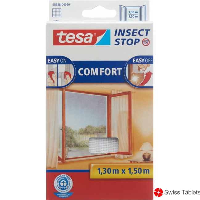 Tesa Insect Stop Comfort Fliegengitter für Fenster 1.3x1.5m Weiss buy online