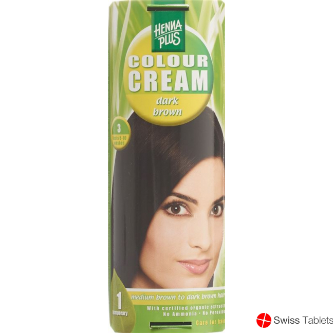 Henna Plus Colour Cream 3 Dunkelbraun 60g buy online