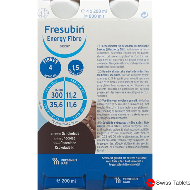 Fresubin Energy Fibre Drink Schokolade 4x 200ml buy online
