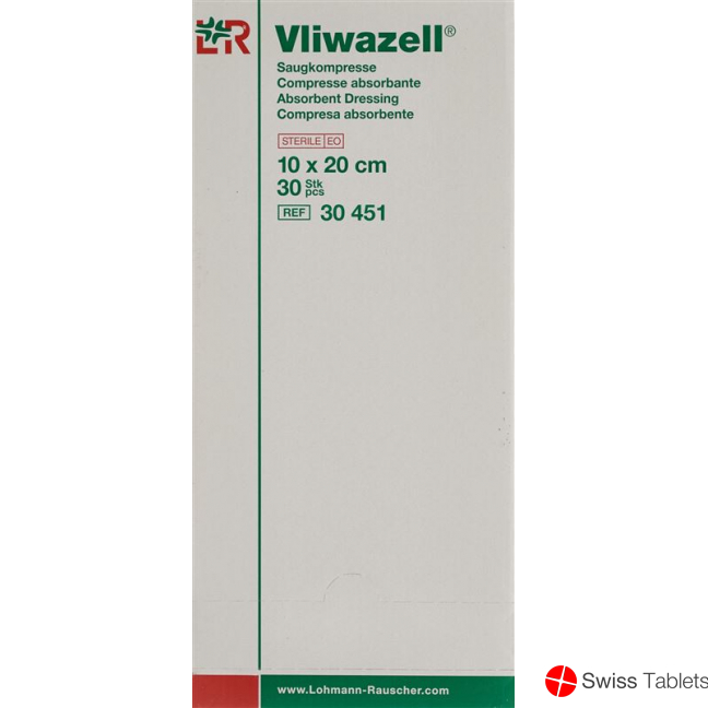 Vliwazell Set 1 Saugkompresse 10x20cm Steril 30 Stück buy online