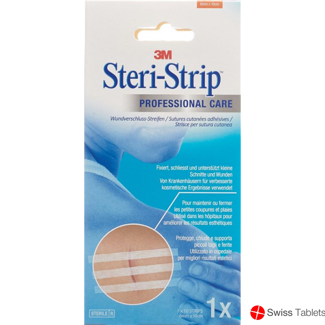 3M Steri Strip 6x100mm Weiss Verstärkt 10 Stück buy online
