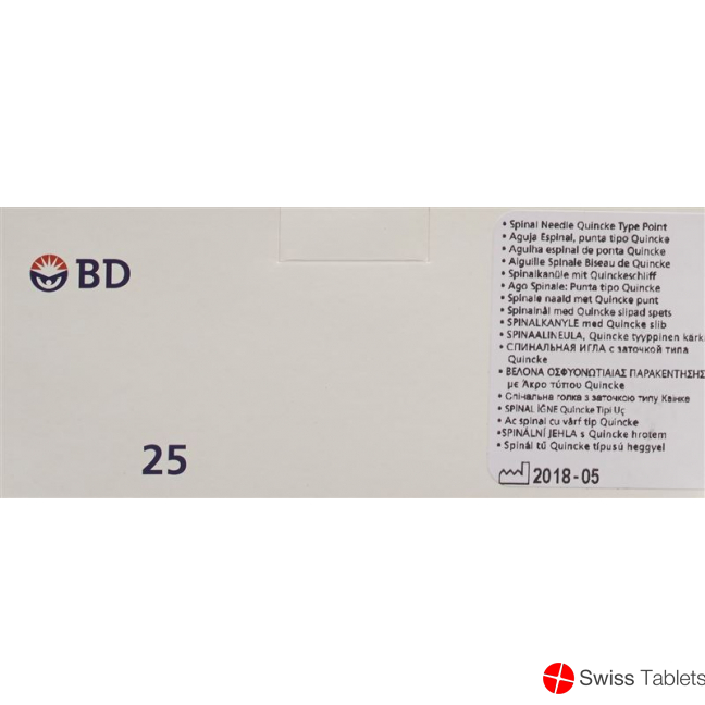 BD Yale Spinal Nadeln 22g 0.7x89mm Schwarz 25 Stück buy online