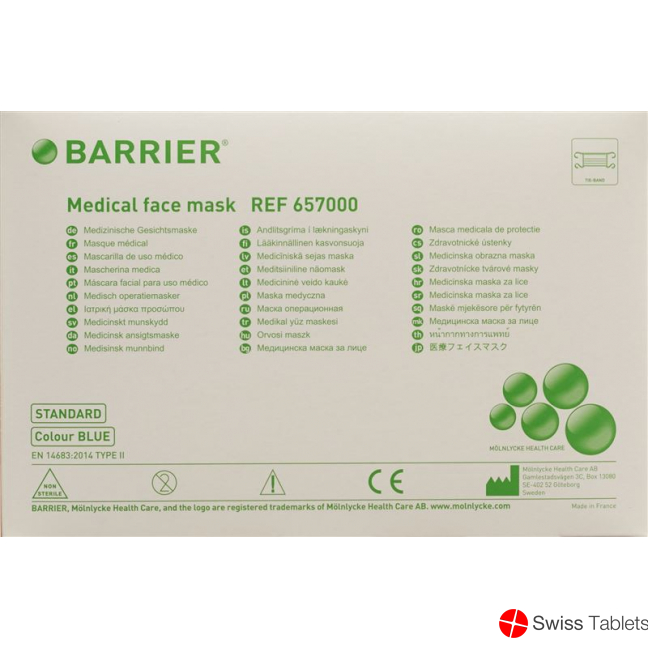 Barrier surgical mask (protective mask) Standard Basic Blue 60 pieces buy online