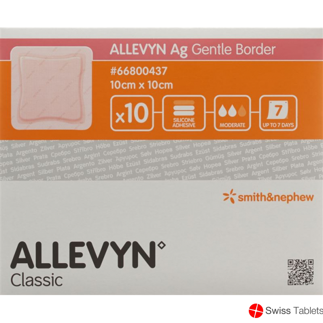 Allevyn Ag Gentle Border Wundverband 10x10cm 10 Stück buy online