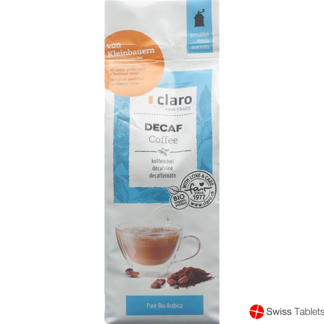 Claro Decaffeinato Kaffee Gemahlen Bio Beutel 250g buy online
